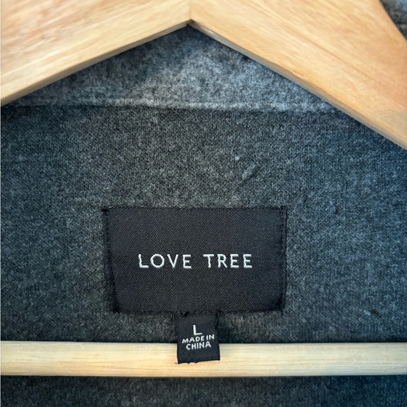 Love Tree Oversized Charcoal Gray Shacket size L Fall Winter Comfy Warm Cozy - Picture 5 of 8